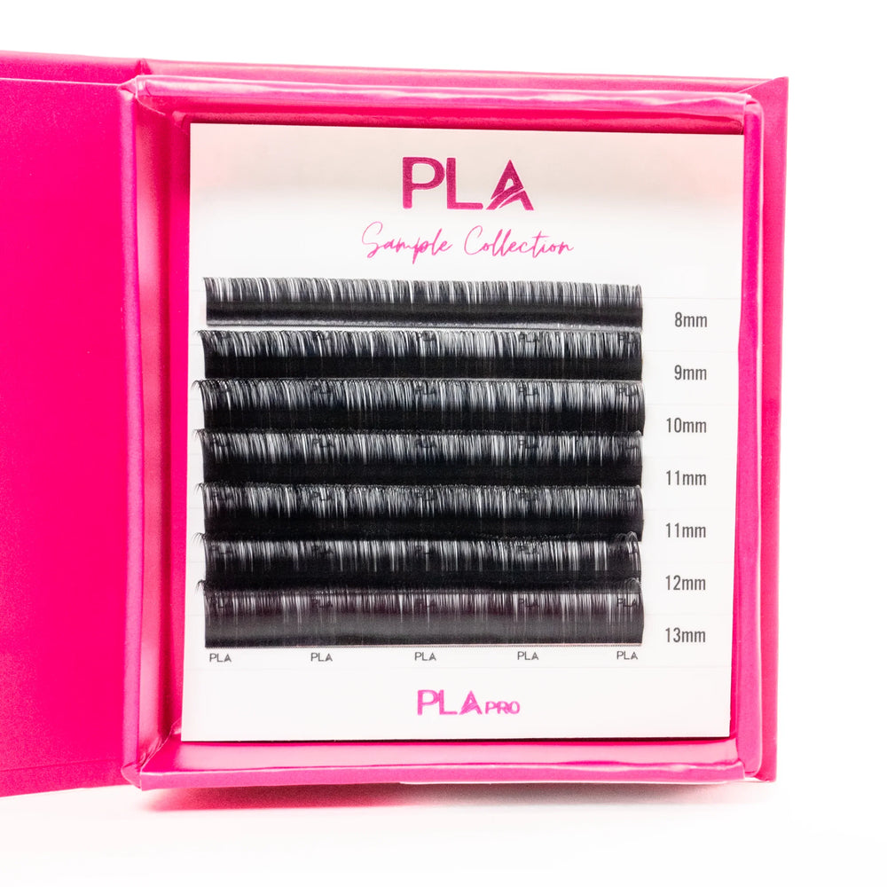 PLA Lash Extension Samples - 0.03 Volume Lash Tray (front view of open tray)
