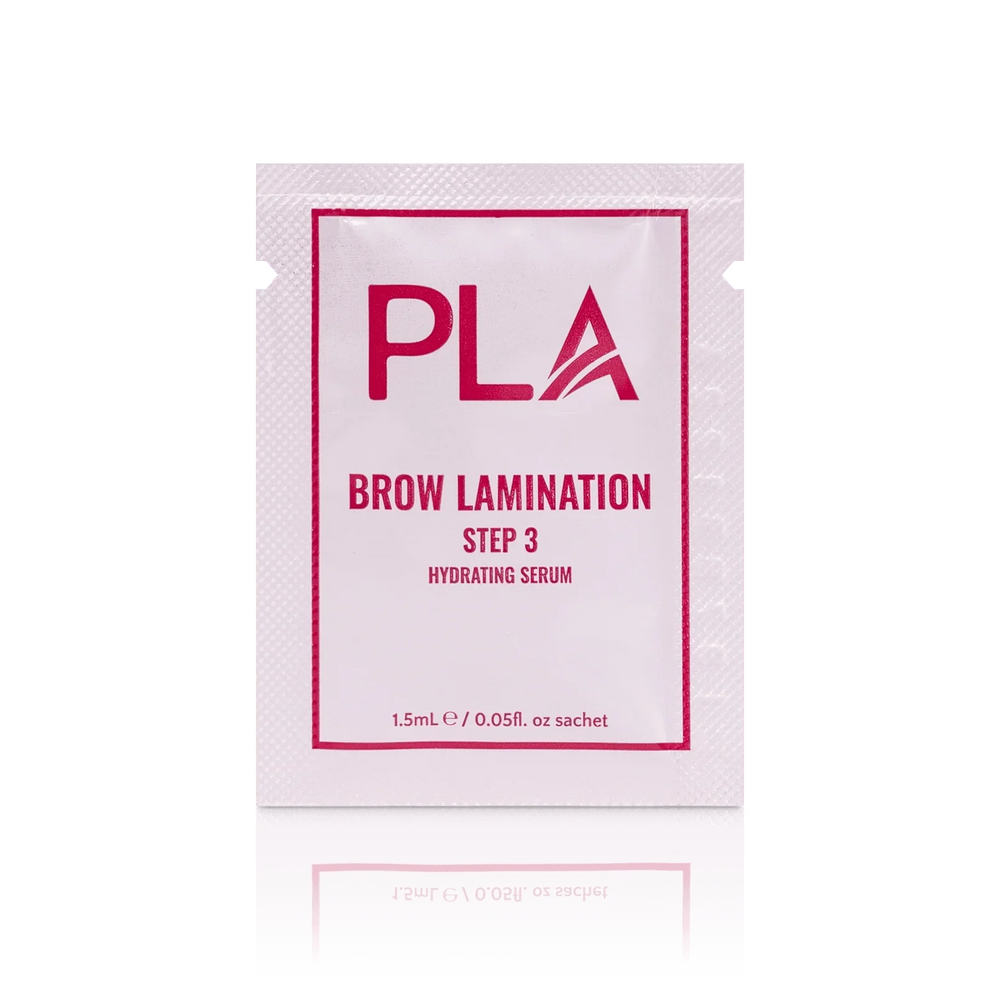 PLA's Brow Lamination Line: Brow Lamination Step 3 Sachet, (front view of the sachet)