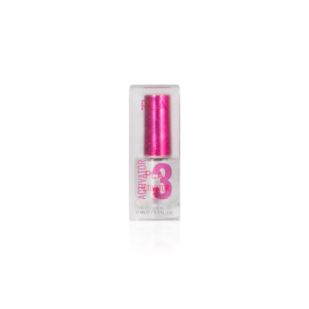 Nail activator from PLA Beauty Inc. (front view of the bottle in box)