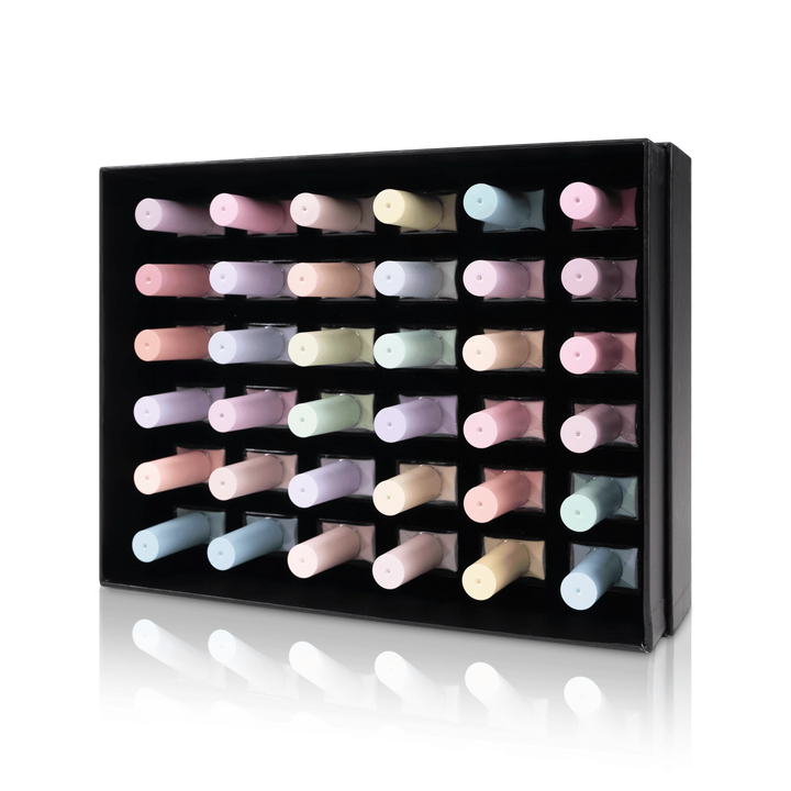 All pastel nail colors top side view, lacquer polishes - Gram Gram's Rose Garden Collection from PLA