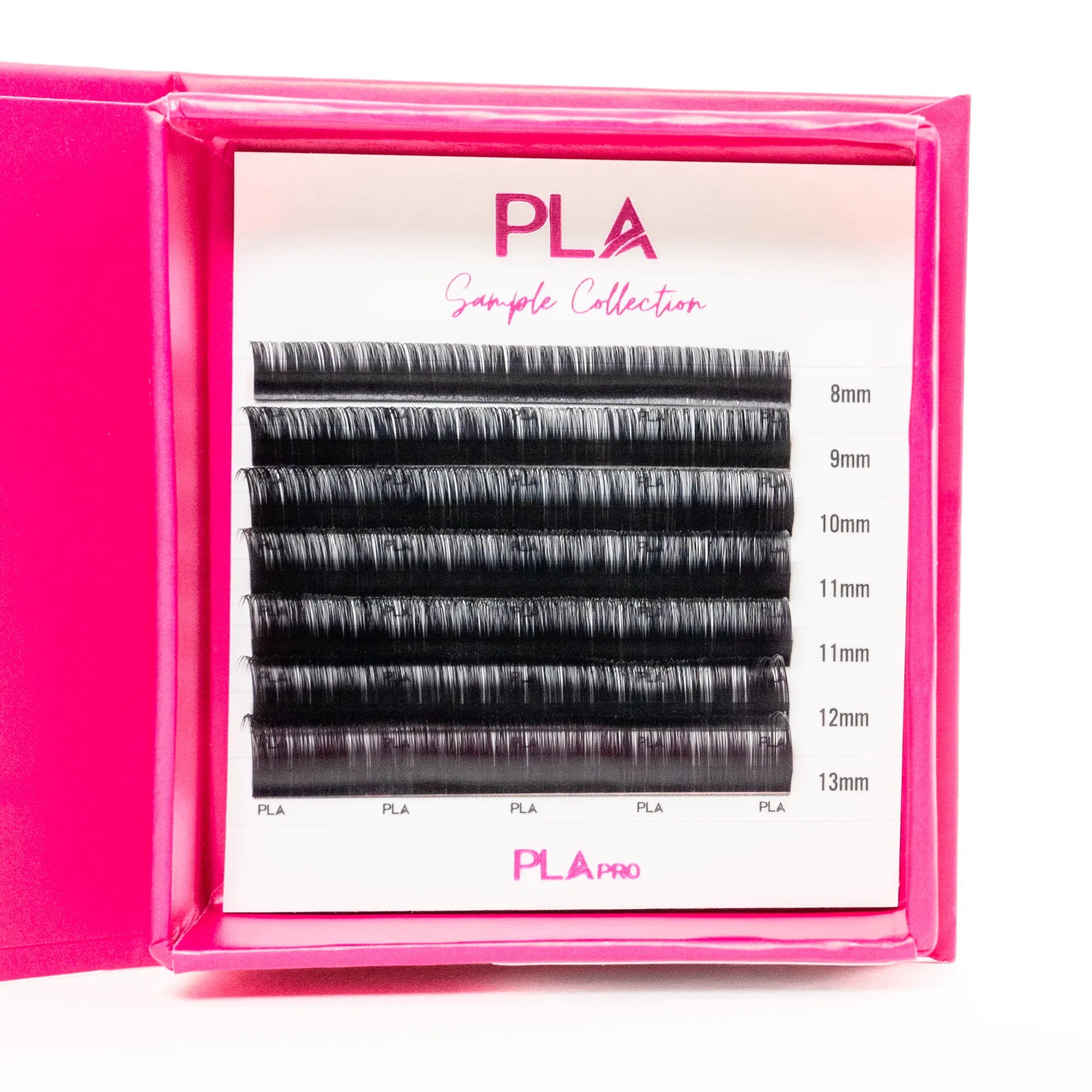 PLA Lash Extension Samples - 0.03 Volume Lash Tray (front view of open tray)