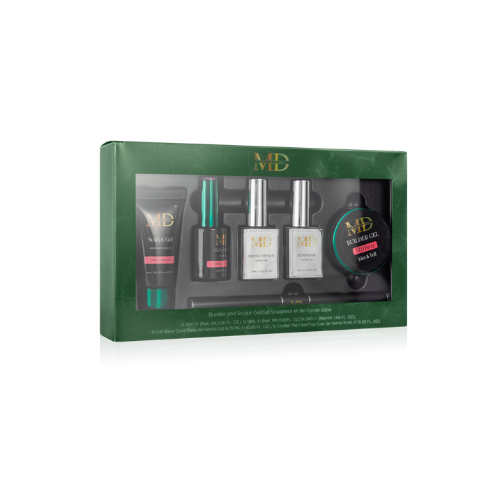 Set of gel products in a green box with &