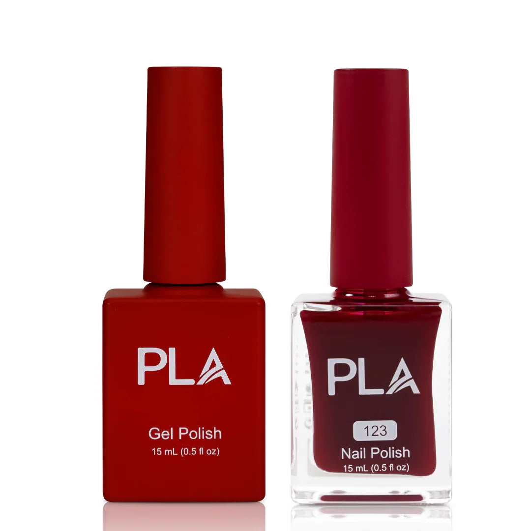 PLA Lacquer Nail Polish - Oil-Based (front view of gel polish and lacquer duo)