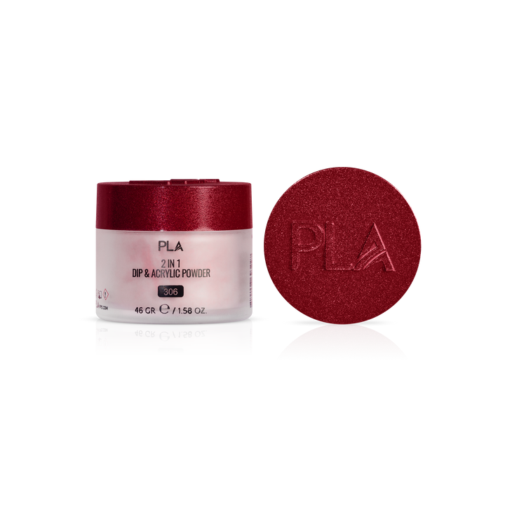 Jar of PLA 2-in-1 Dip &amp; Acrylic Powder with a red lid on a white background