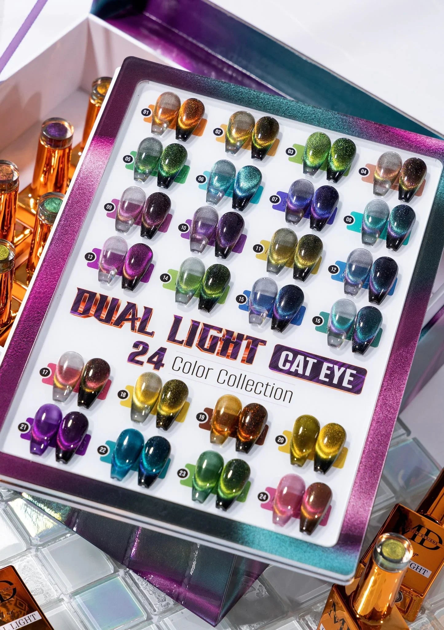 Ojos de gato de luz dual MD - 24 colores