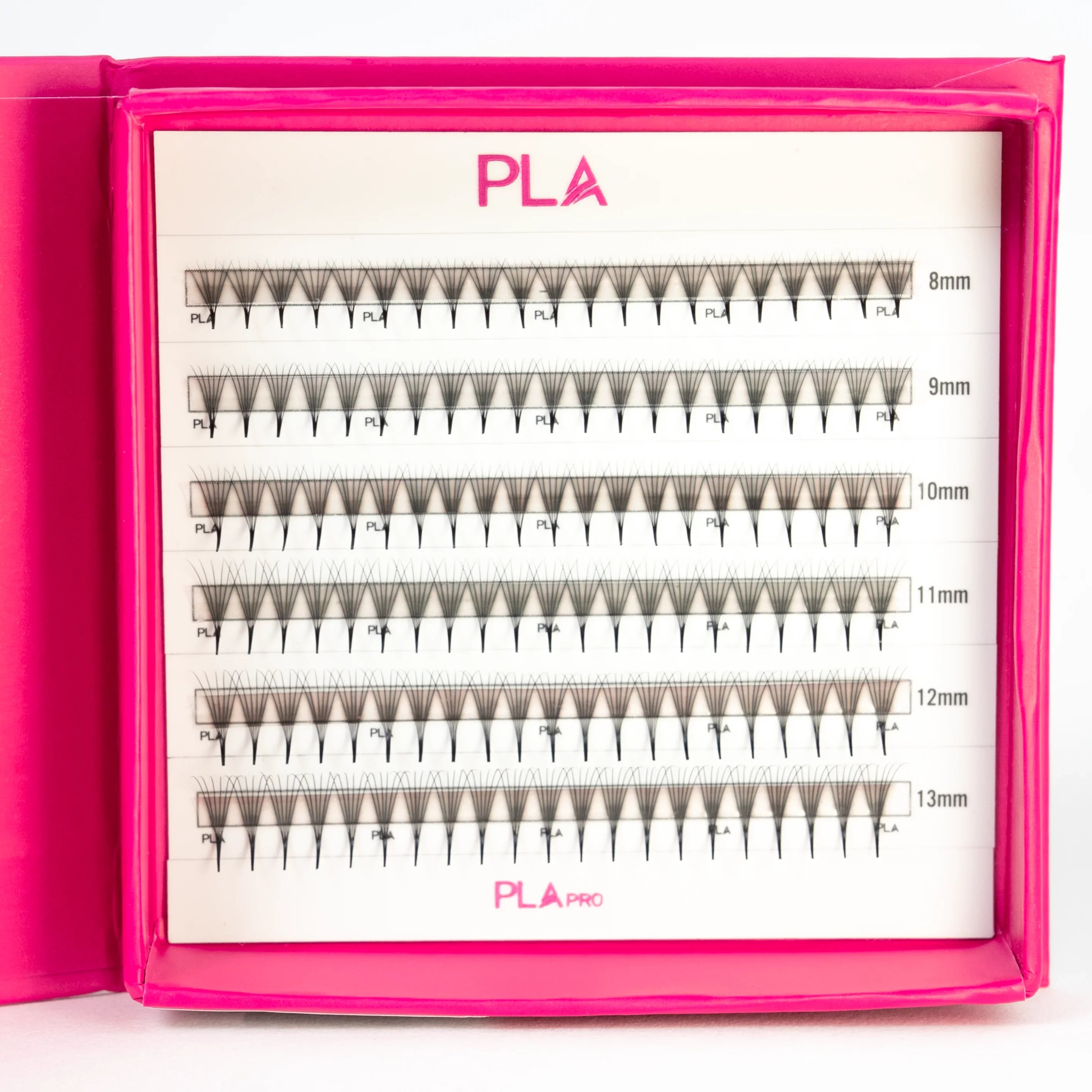 PLA Lash Extension Samples - 6D ProMade 2.0 (front view of open tray)