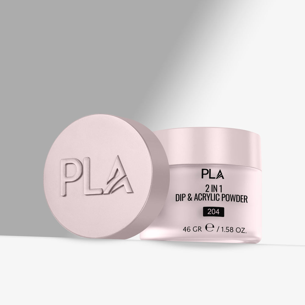 PLA 2 in 1 Dip & Acrylic Powder container on a light gray background