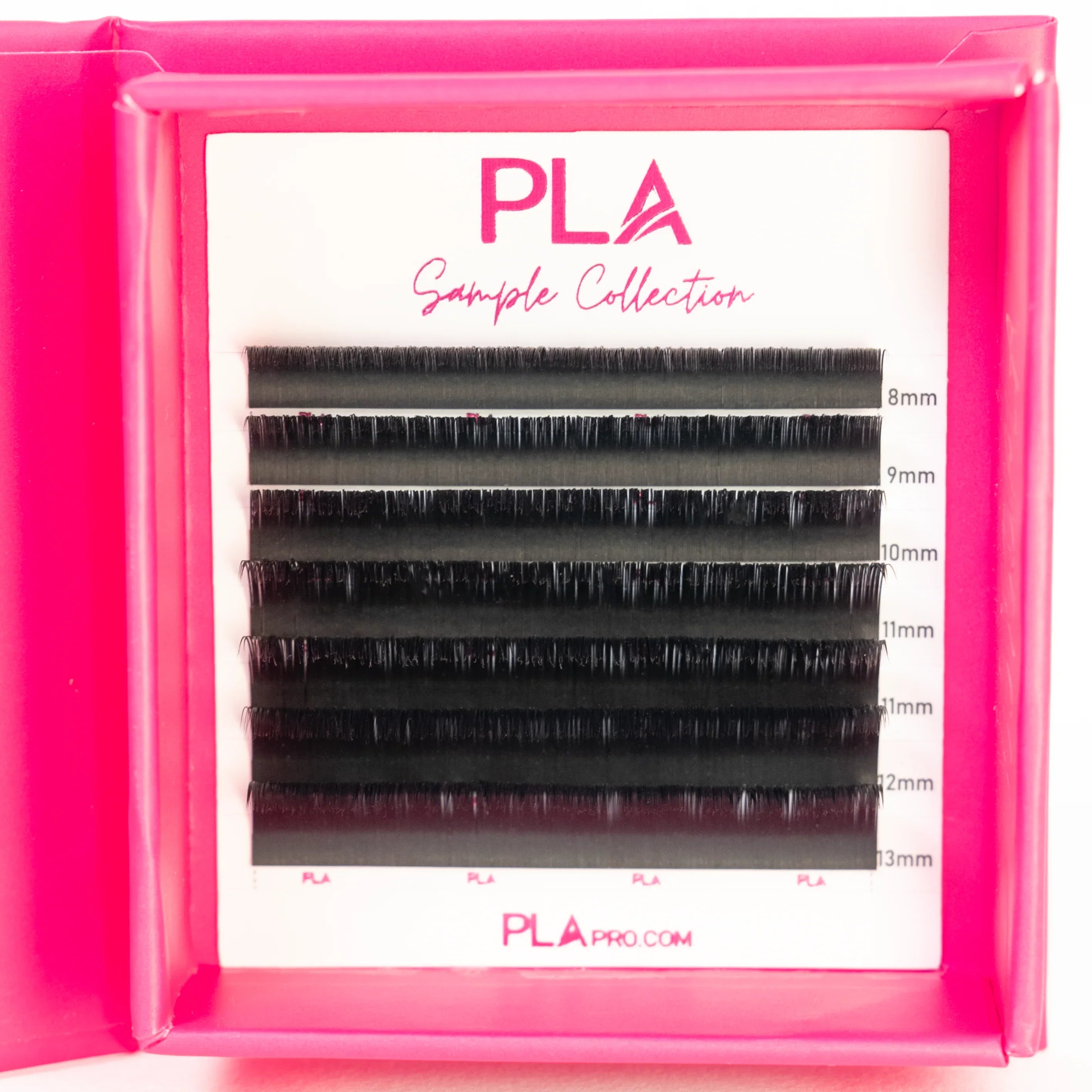 PLA Lash Extension Samples - 0.15 Flat Lash Tray (front view of open tray)