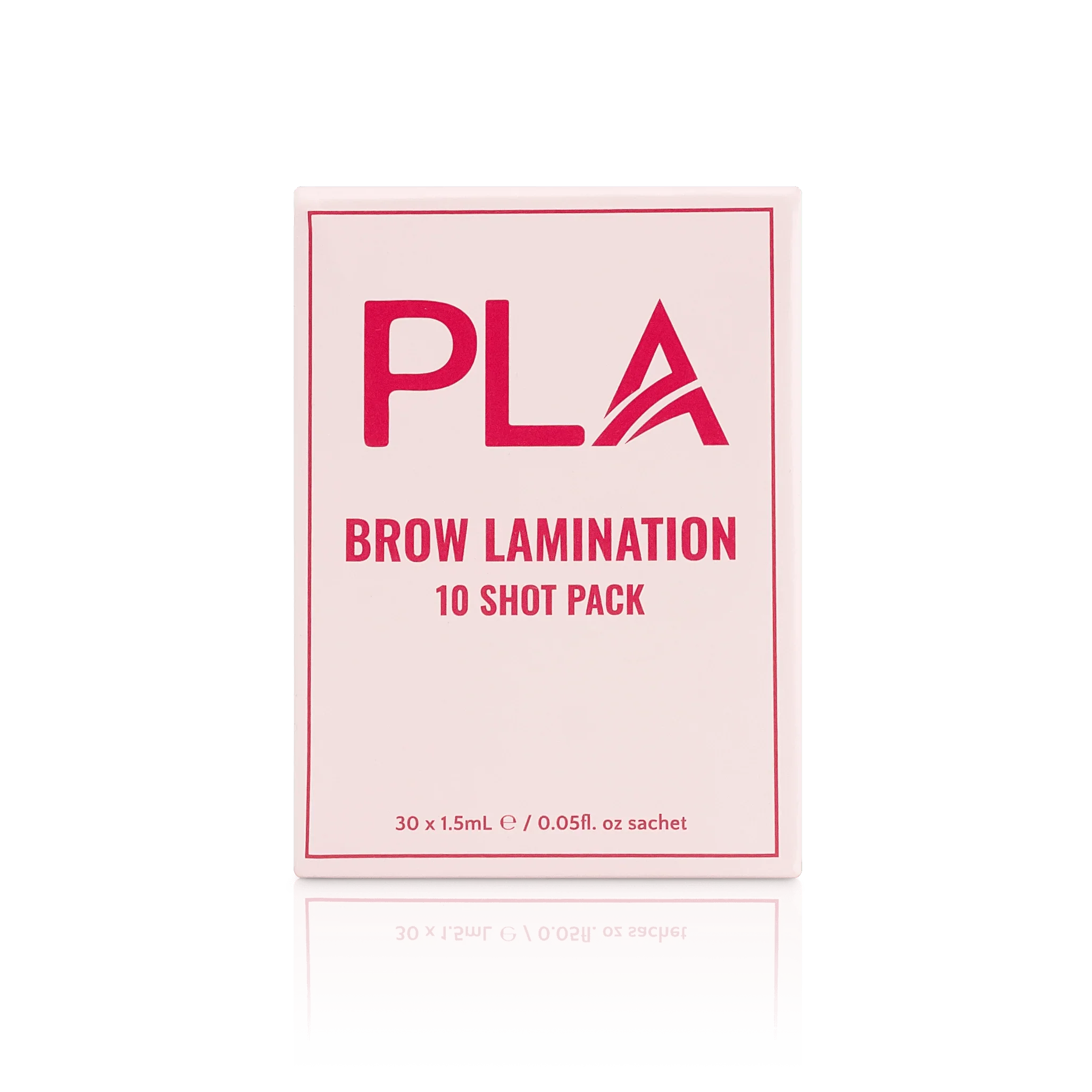PLA's Brow Lamination Line: Brow Lamination 10 Shot Pack, (front view of the box)