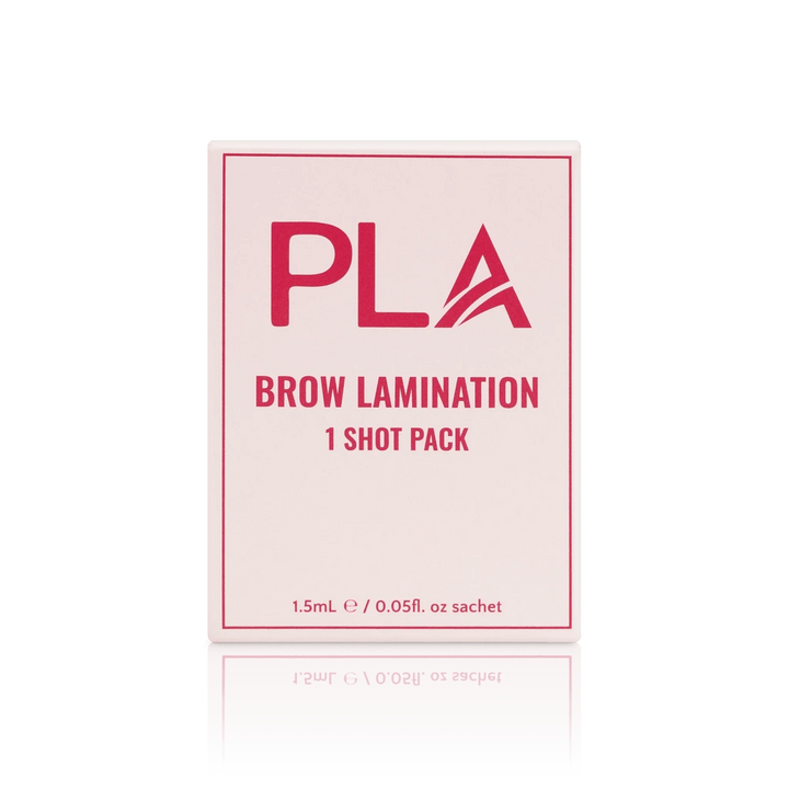 PLA's Brow Lamination Line: Brow Lamination 1 Shot Pack, ( front view of the box)