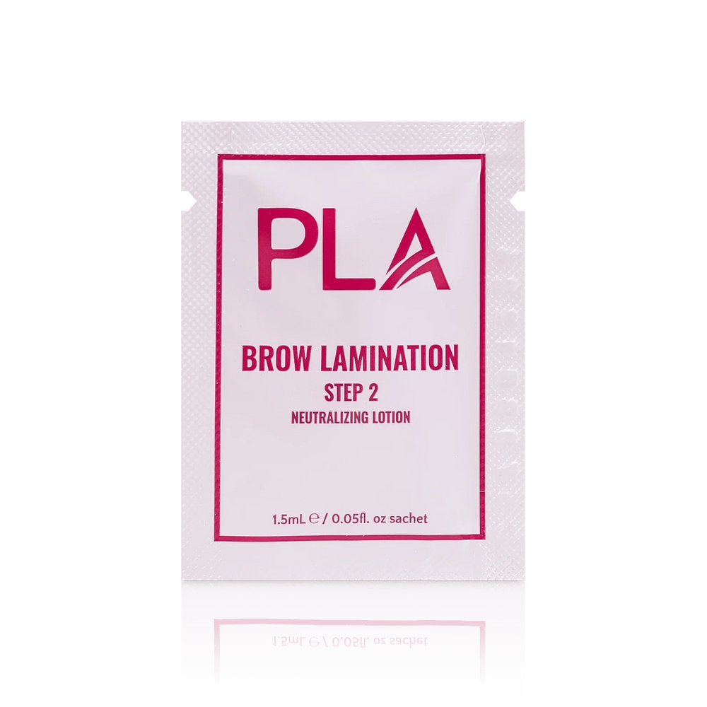 PLA's Brow Lamination Line: Brow Lamination Step 2 Sachet, (front view of the sachet)