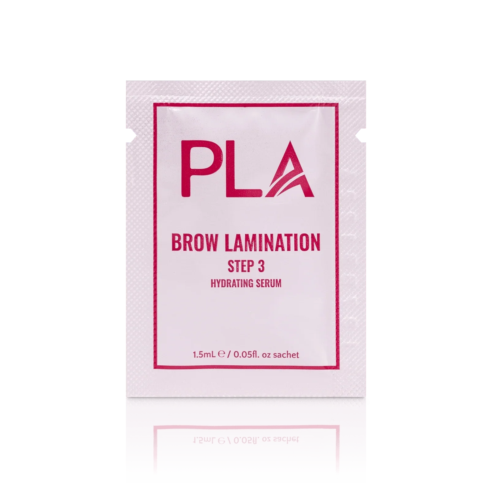 PLA's Brow Lamination Line: Brow Lamination Step 3 Sachet, (front view of the sachet)