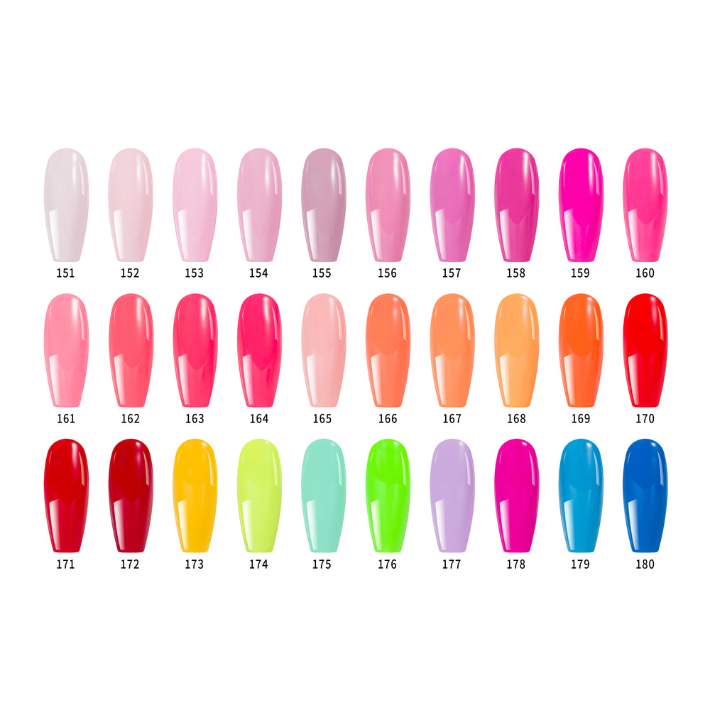 Color swatch of nail polish shades on a white background