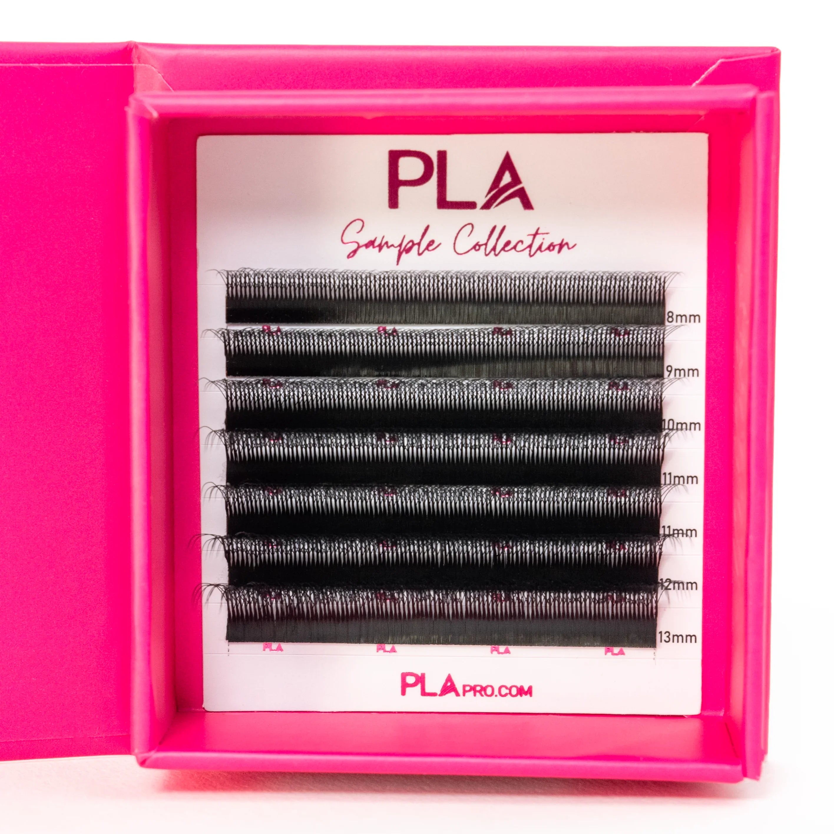 PLA Lash Extension Samples - Fairy Lash Tray (front view of open lash tray)