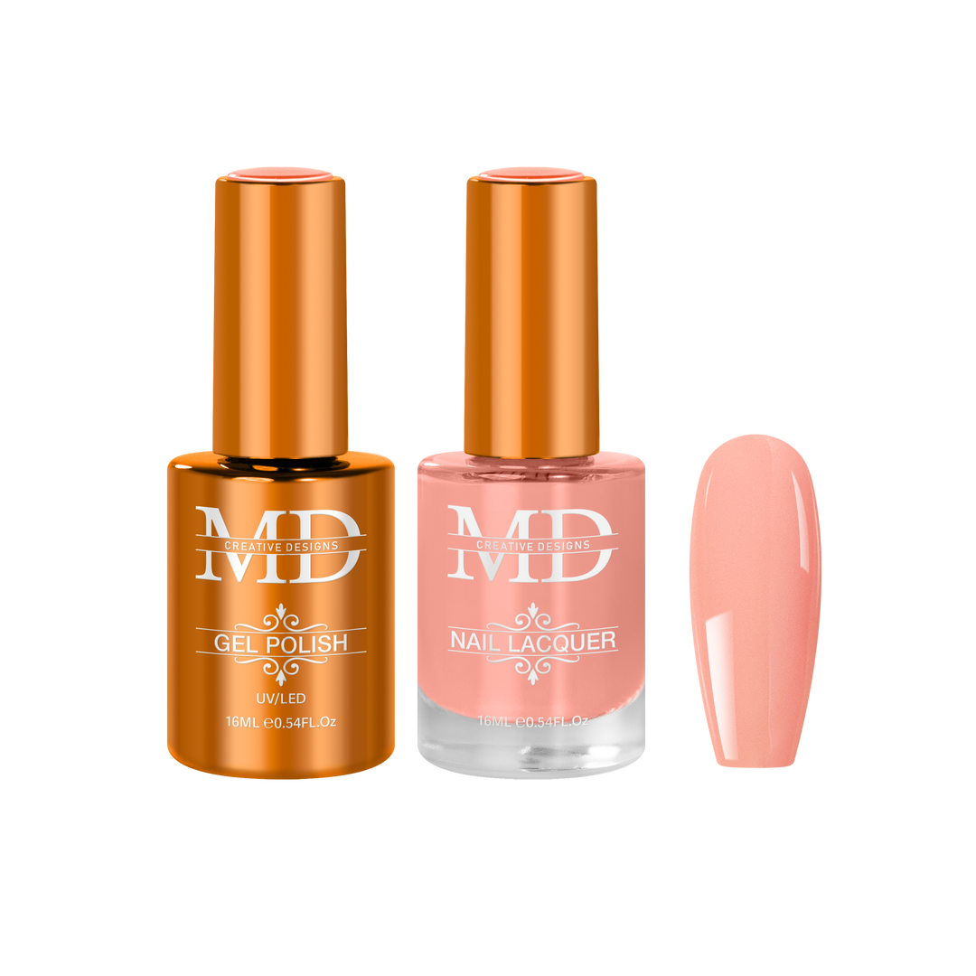 Two nail polish bottles with a pink nail tip swatch on a white background