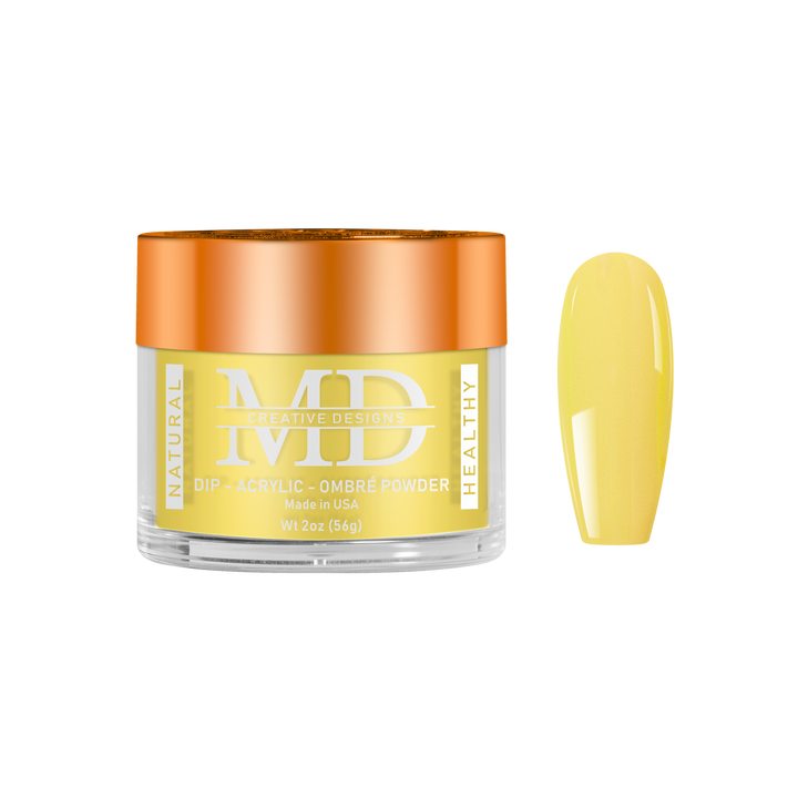 Yellow powder in a jar with an orange lid on a white background