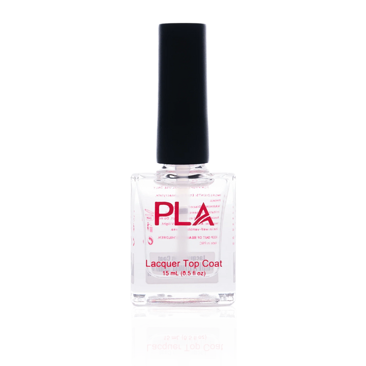 PLA Lacquer Top Coat Nail Polish (front view of bottle)