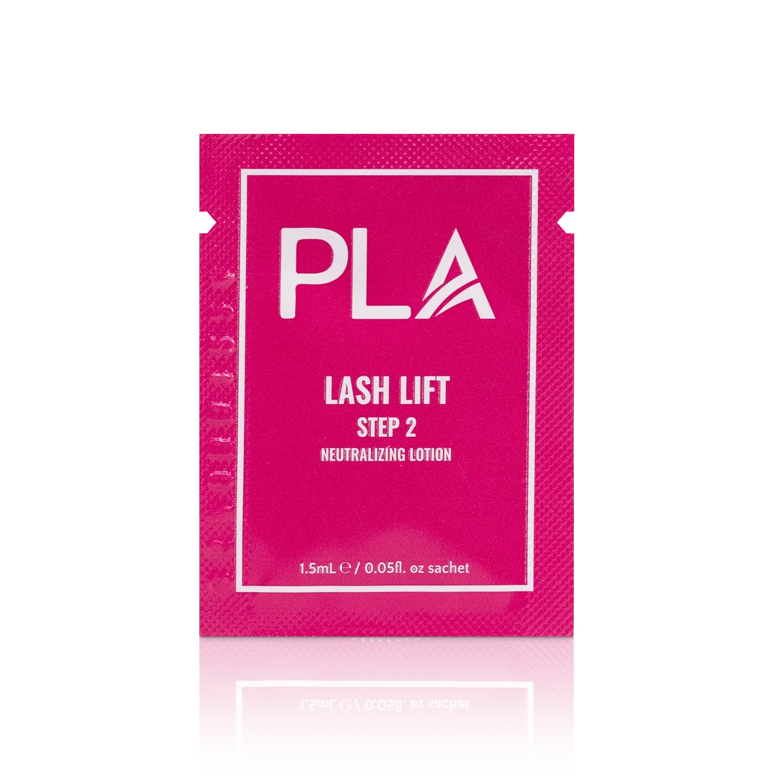 PLA Lash Lift and Tint Line: Lash Lift Step 2 Sachet (front view of the sachet)