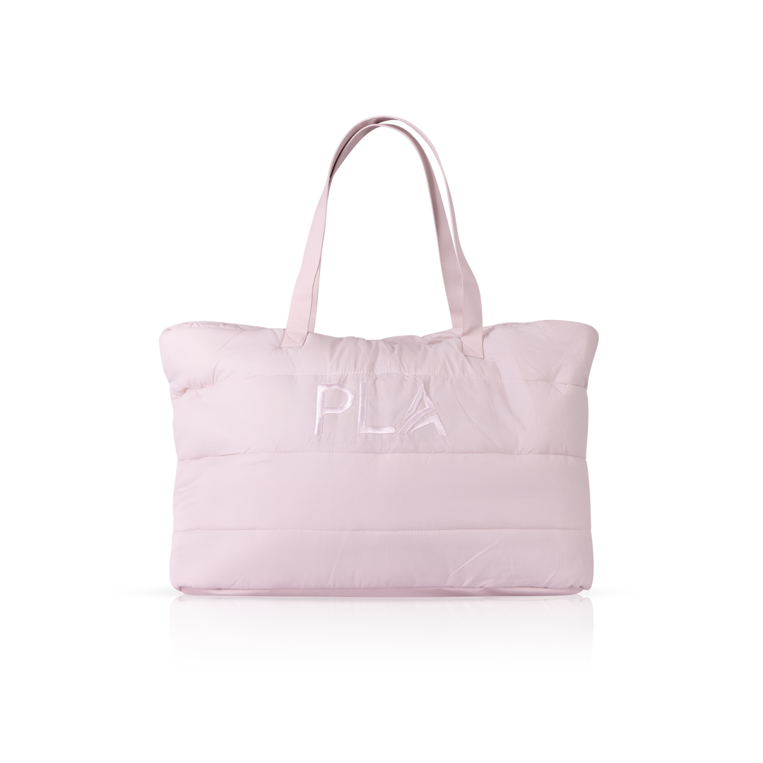 Pink tote bag with &