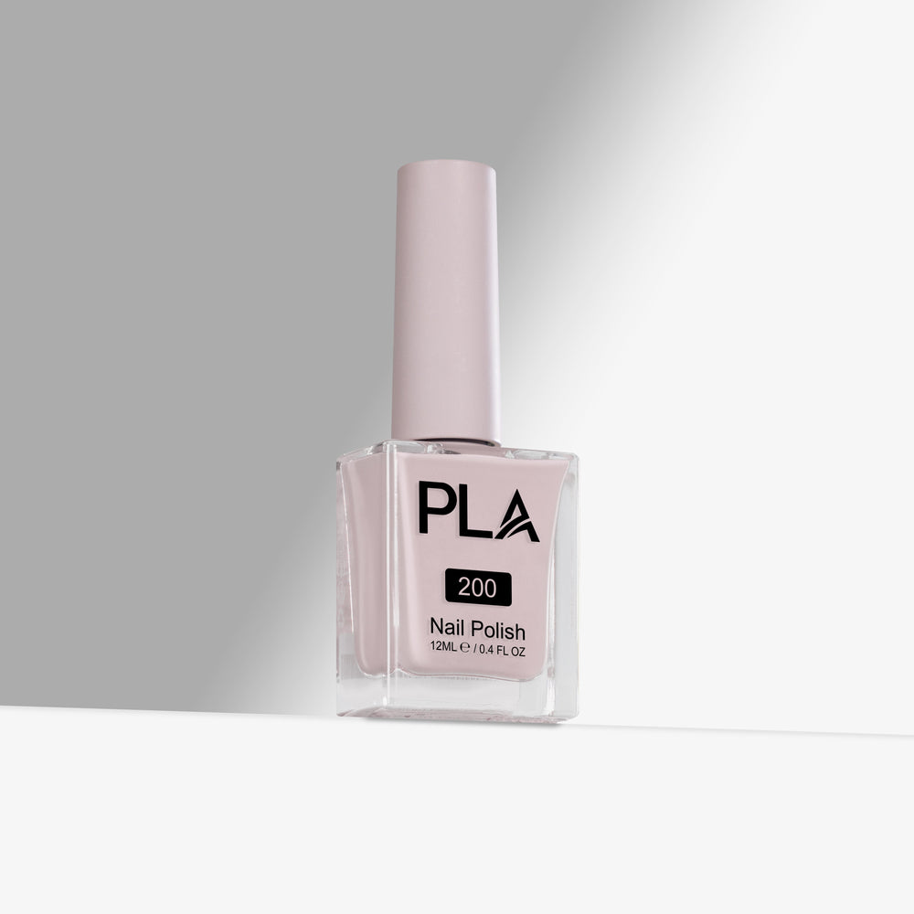 PLA nail polish bottle on a gray background
