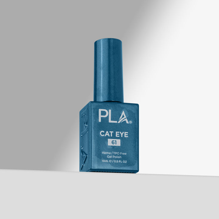 PLA blue cat eye gel polish bottle on a gray background