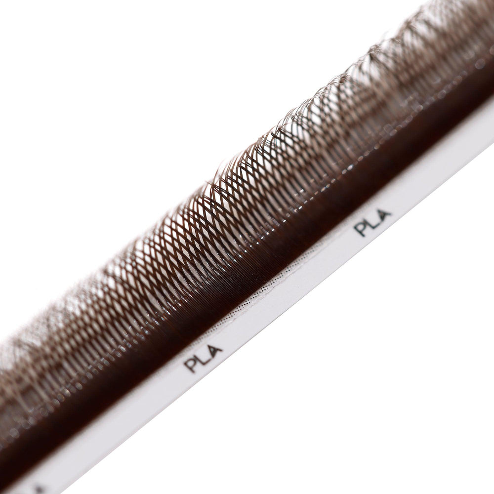 PLA's YY Brown Lash Extensions, Mix (close up view of the lash strip)