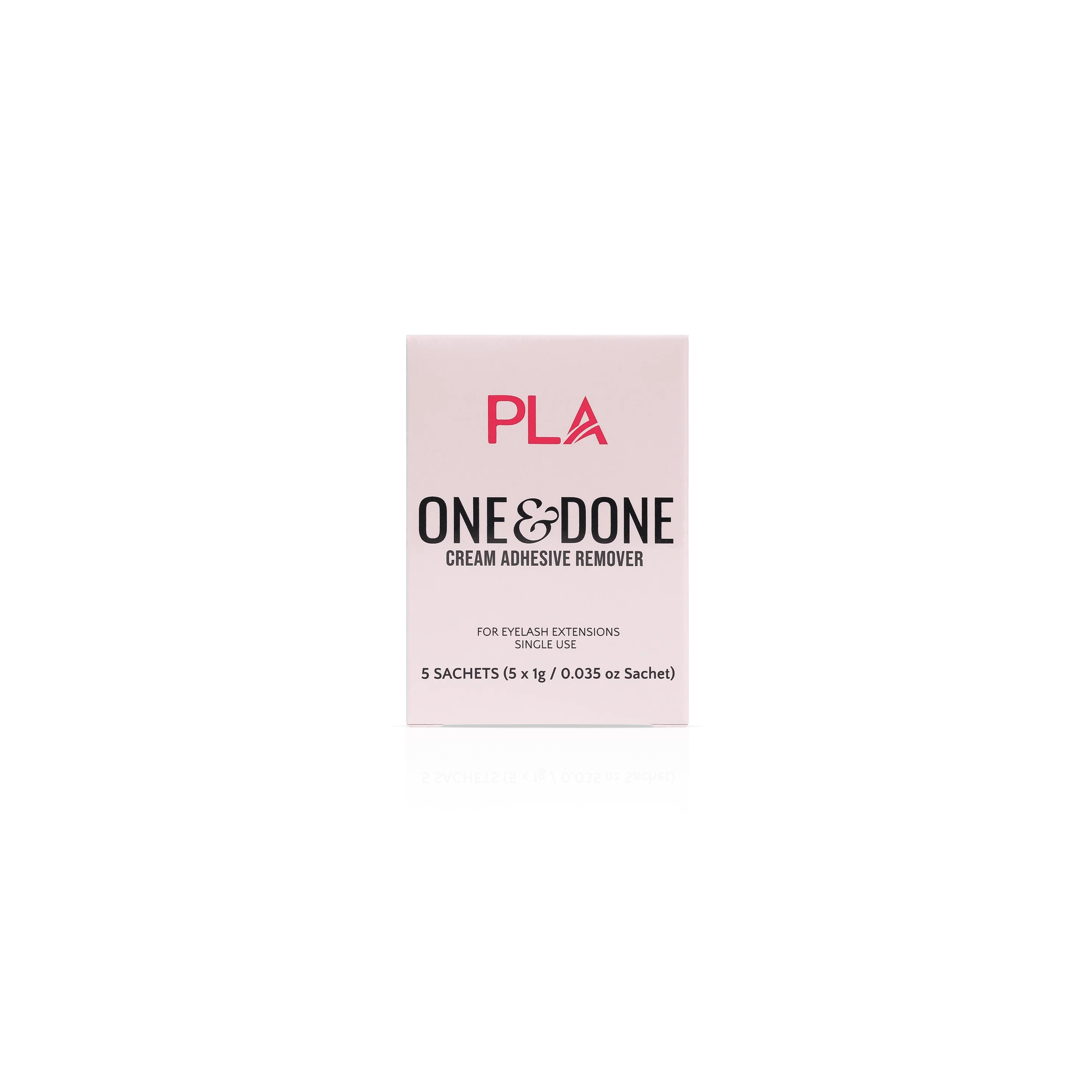 PLA Lash Remover Single Sample Pack, To-Go Size, front view of box
