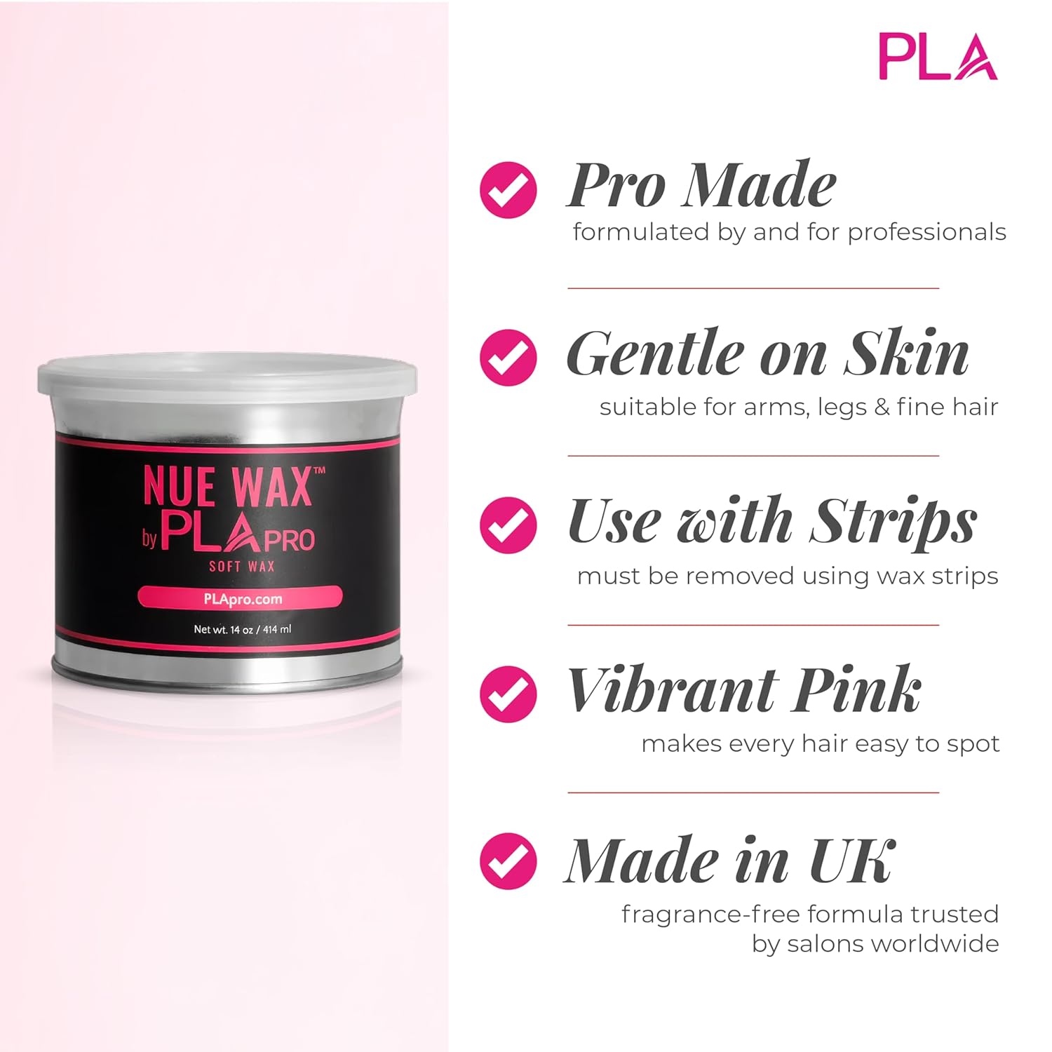 PLA Pro Soft Wax for Hair Removal (front view of the can)