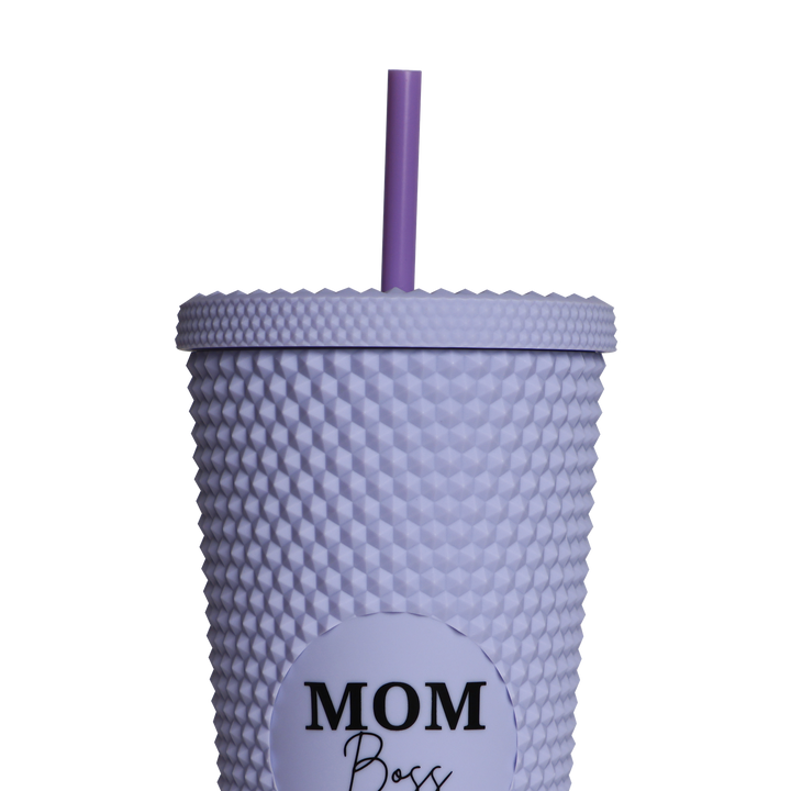 Studded Purple Mom Boss Tumbler (FINAL SALE)