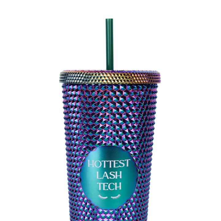Studded Rainbow Chrome Hottest Lash Tech Tumbler (FINAL SALE)