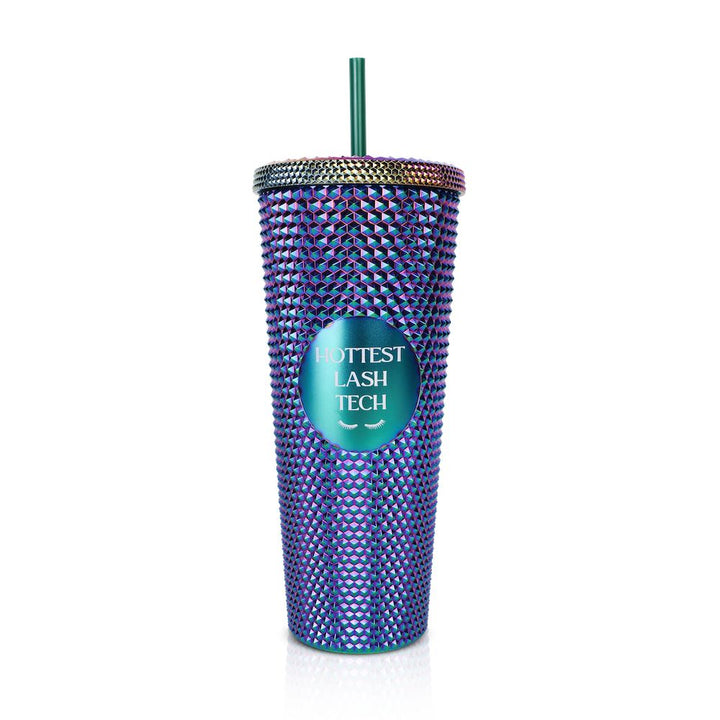 Studded Rainbow Chrome Hottest Lash Tech Tumbler (FINAL SALE)