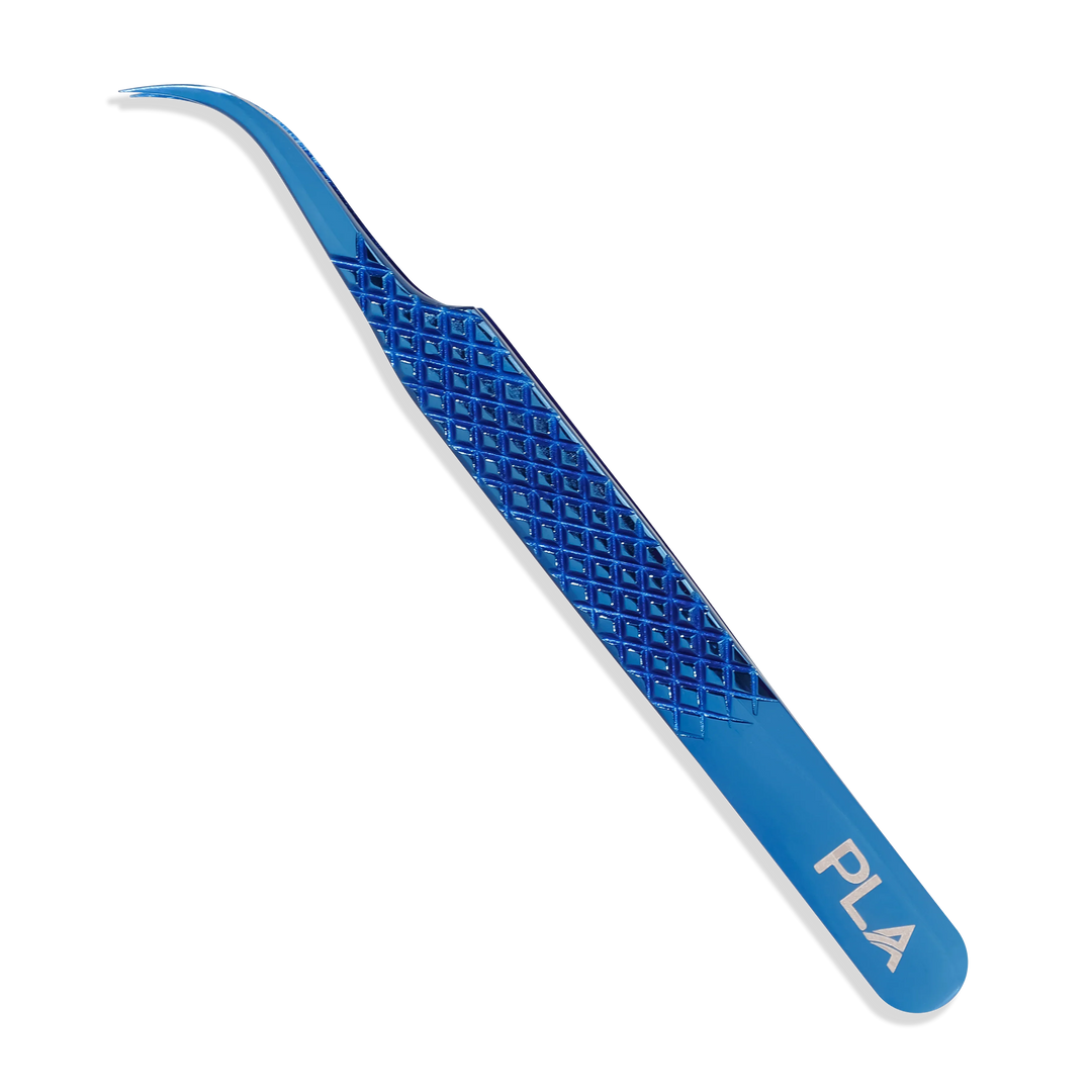 PLA P6 Ultimate Volume Tweezers (front view of Limited Edition Blue tweezer)