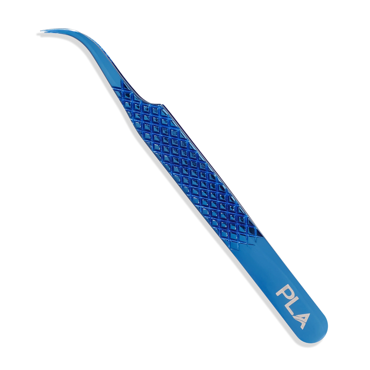 PLA P6 Ultimate Volume Tweezers (front view of Limited Edition Blue tweezer)