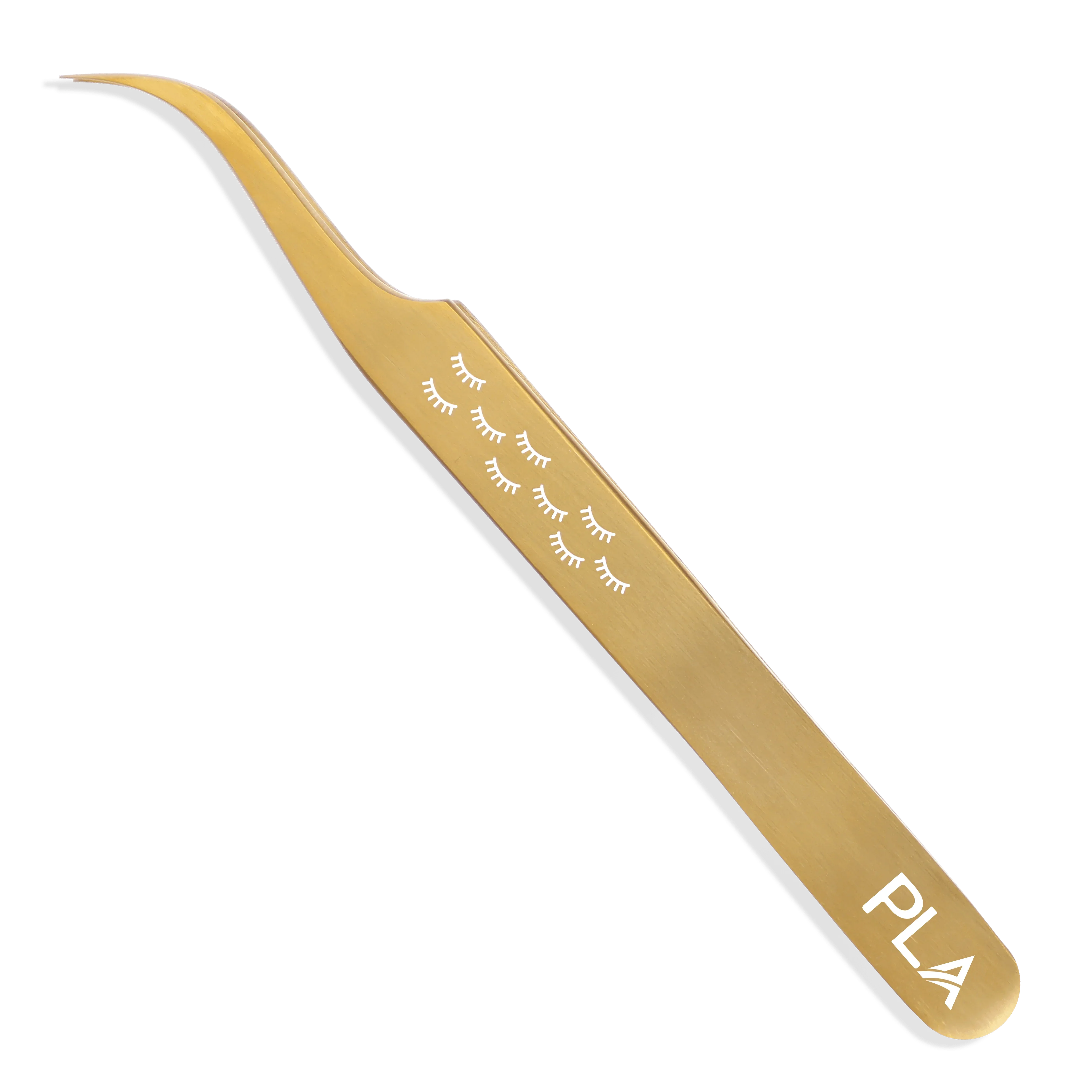 PLA P6 Ultimate Volume Tweezers (front view of Limited Edition Gold tweezer)