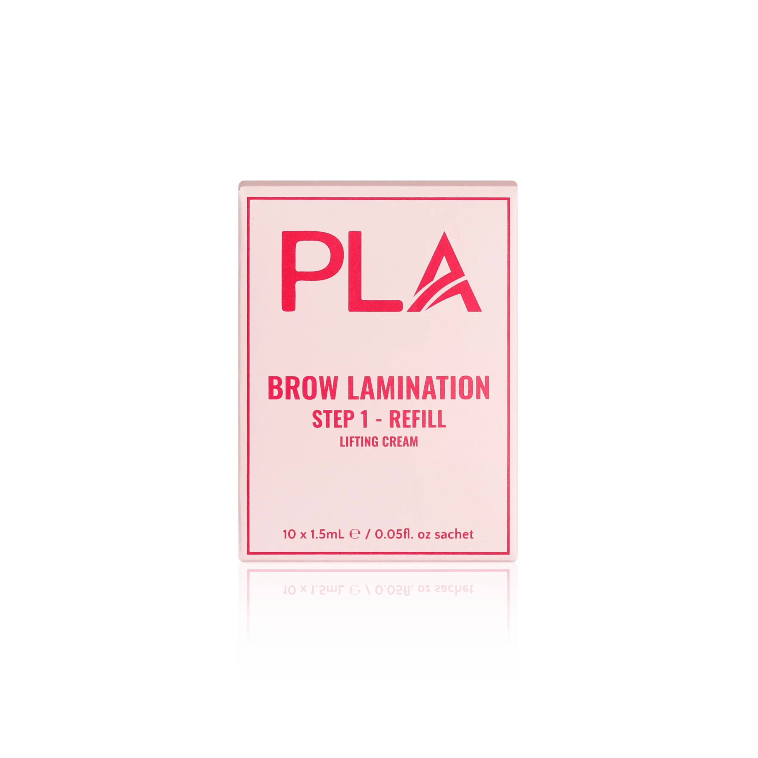 PLA's Brow Lamination Line: Brow Lamination Step 1 Refill Pack, (front view of the box)