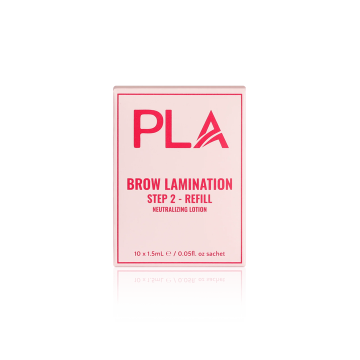 PLA's Brow Lamination Line: Brow Lamination Step 2 Refill Pack, (front view of the box)