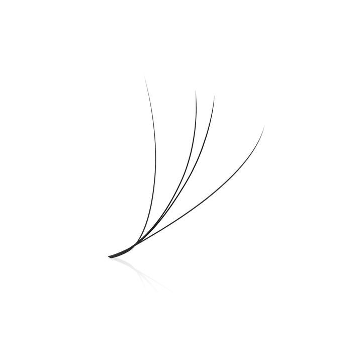 Clover lash trays from PLA Beauty Inc. — Single length (front view of single fan)