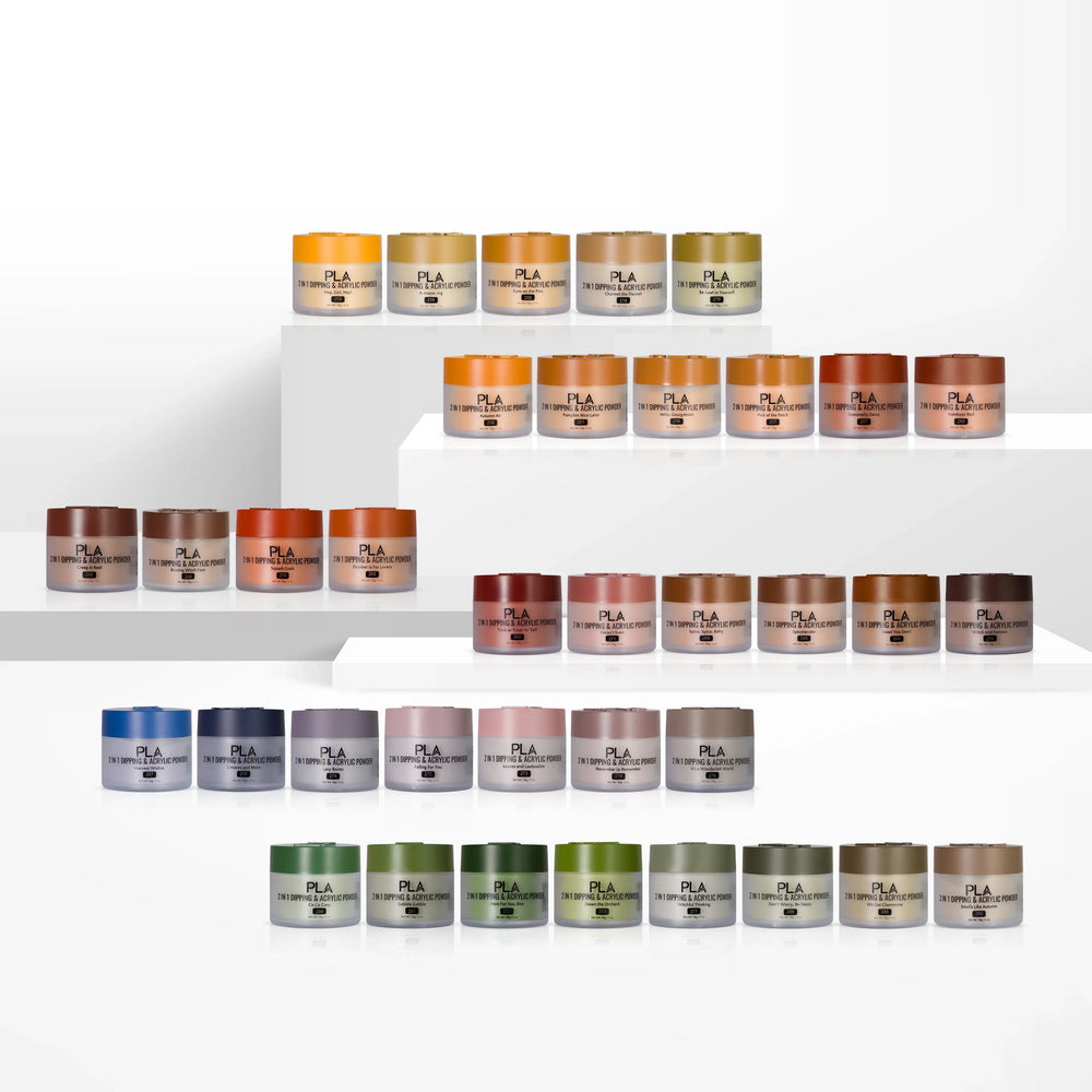 PLA Nail Dip Powder Collection (front view of the jars)