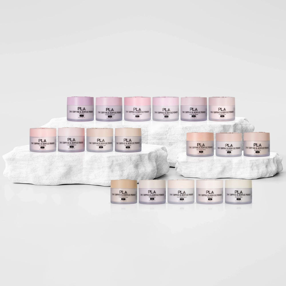 PLA Nail Dip Powder Collection (front view of the jars)