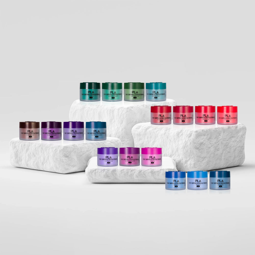 PLA Nail Dip Powder Collection (front view of the jars)