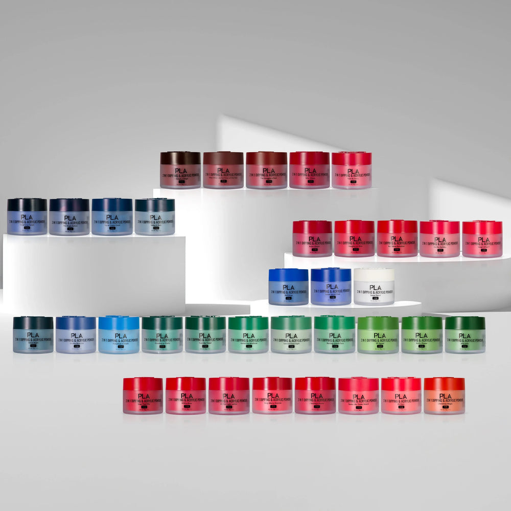 PLA Nail Dip Powder Collection (front view of the jars)