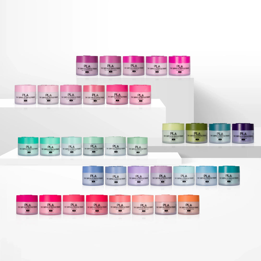 PLA Nail Dip Powder Collection (front view of the jars)