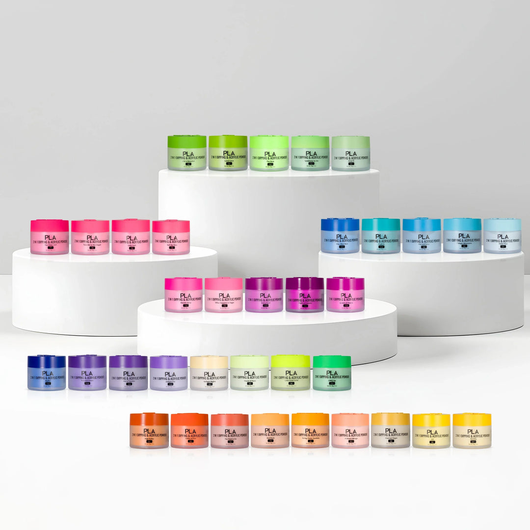 PLA Nail Dip Powder Collection (front view of the jars)