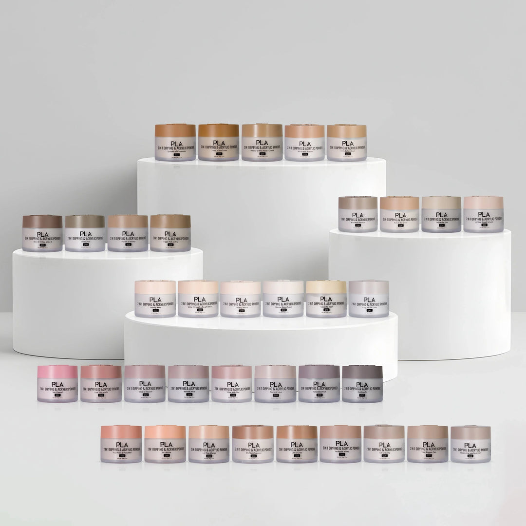 PLA Nail Dip Powder Collection (front view of the jars)