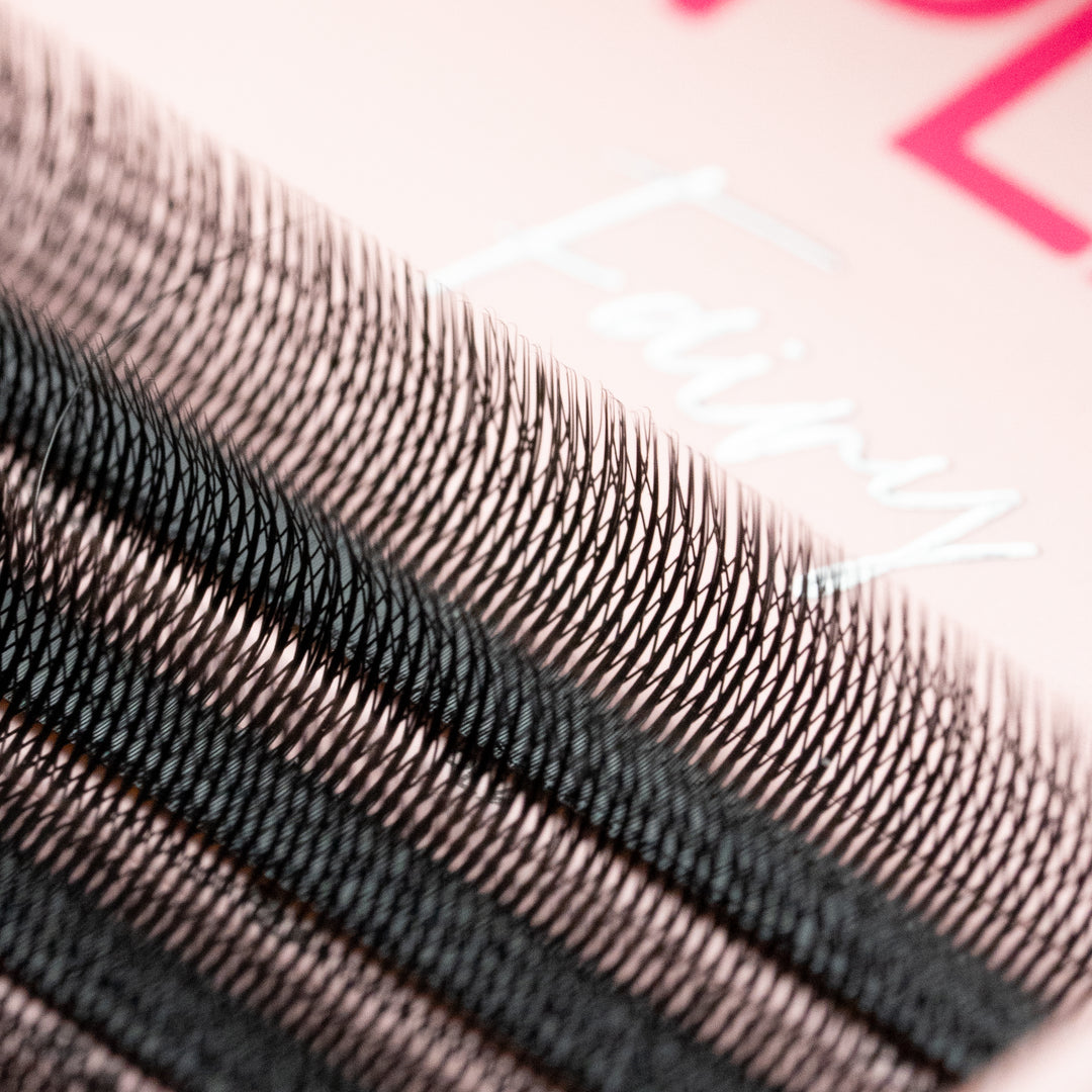 Fairy lashes from PLA Beauty Inc., Single Length Trays (close up view of lashes in tray)