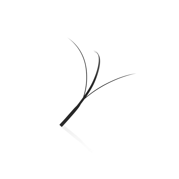 Fairy lashes from PLA Beauty Inc., Single Length Trays (front view of single lash fan)