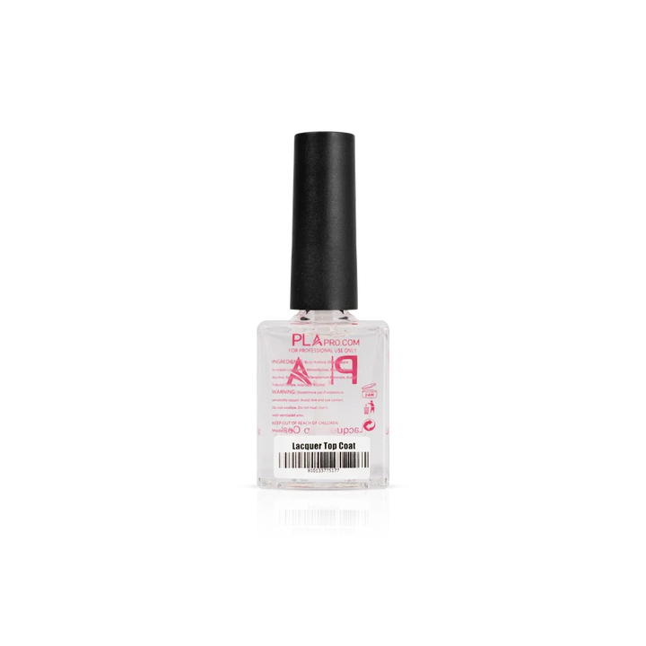 PLA Lacquer Top Coat Nail Polish (back view of bottle)
