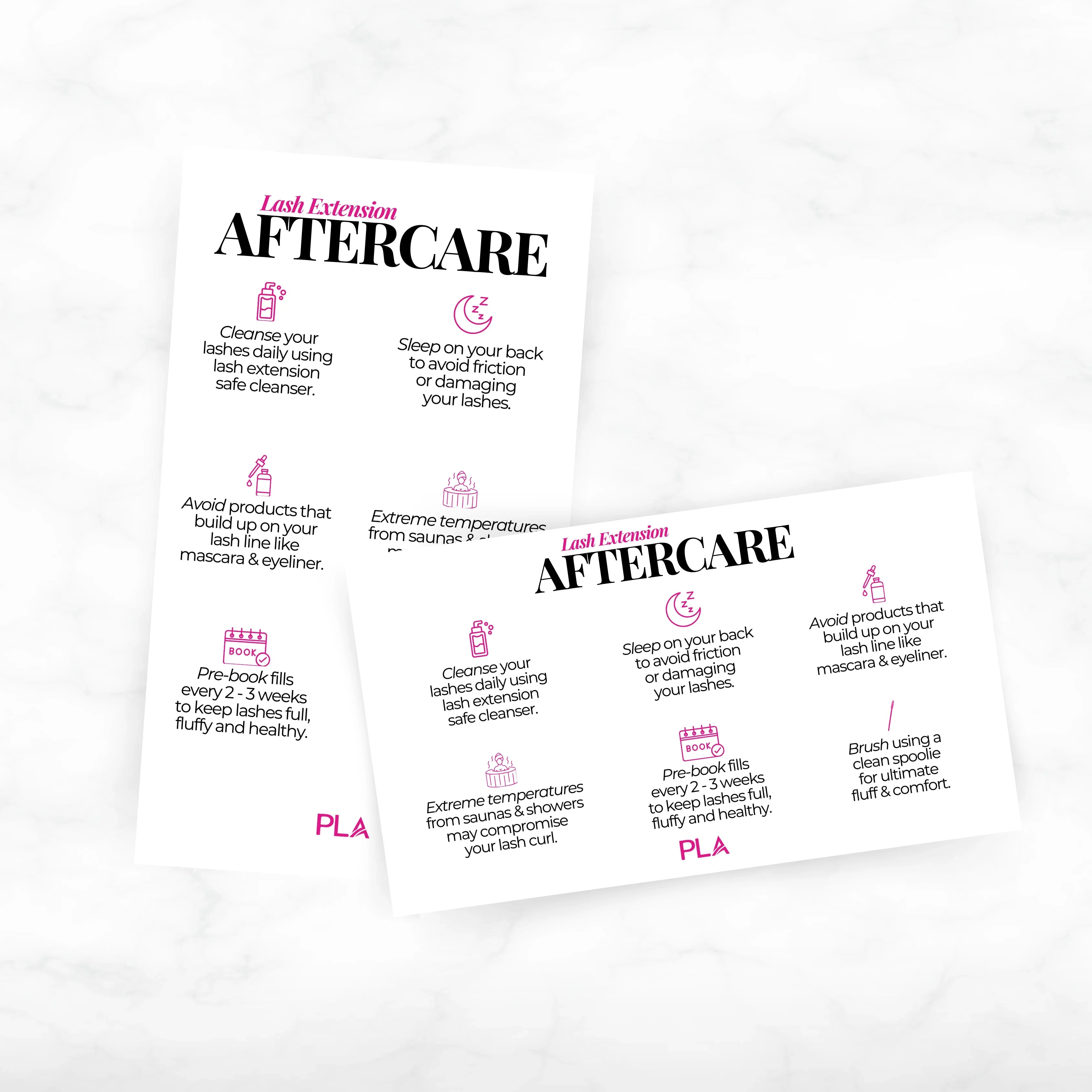 PLA Lash Extension Aftercare Card - Free Digital Download