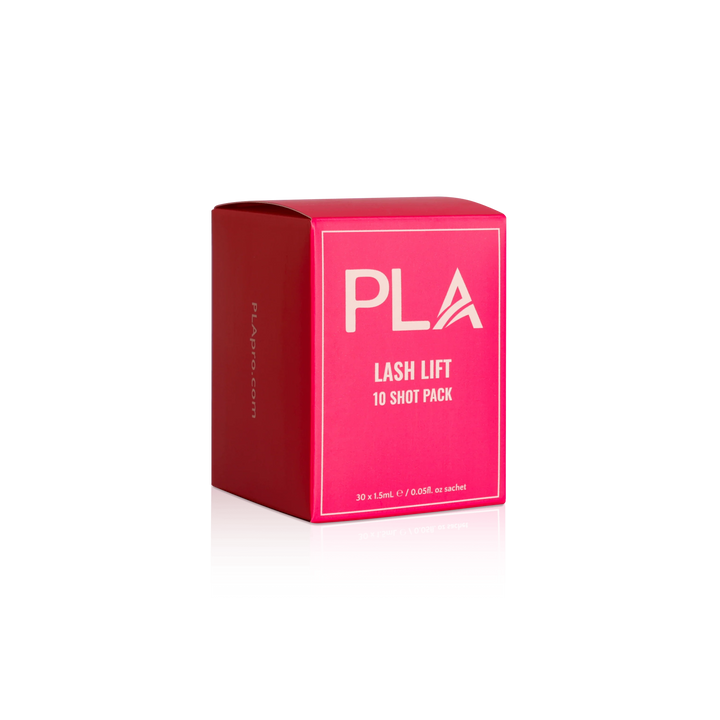 PLA Lash Lift and Tint Line: Lash Lift 10 Shot Pack (front side view of the box)