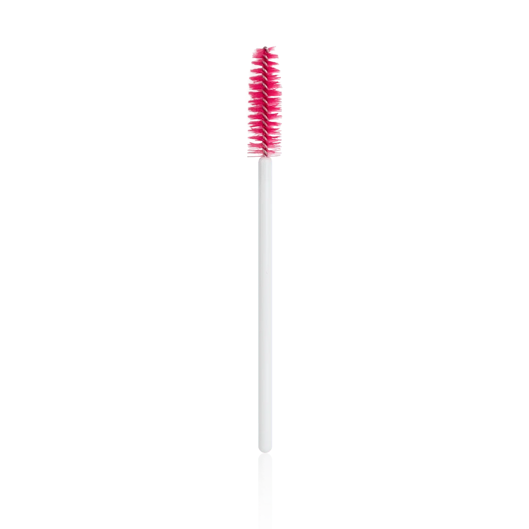 Eyelash Brush Wands from Paris Lash Academy: White and Pink Spoolie (front view)